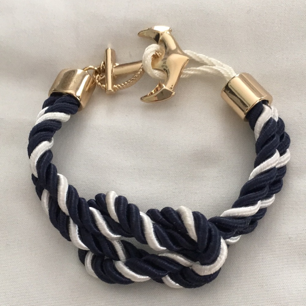Rope navy/white rope anchor bracelet